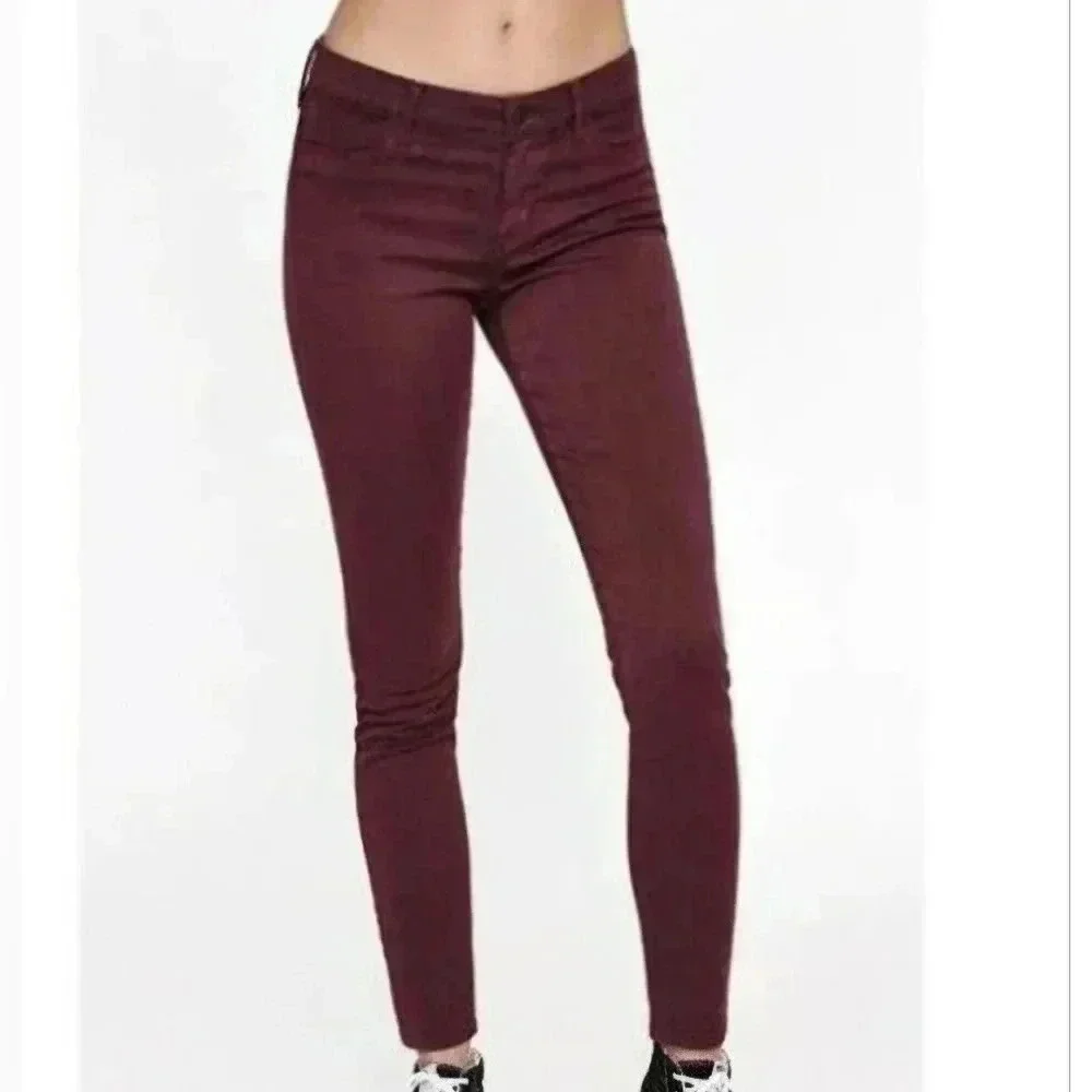 PACSUN low-rise Jeggings, Size 27, Burgundy Wine Denim Stretch Skinny - Picture 1 of 5